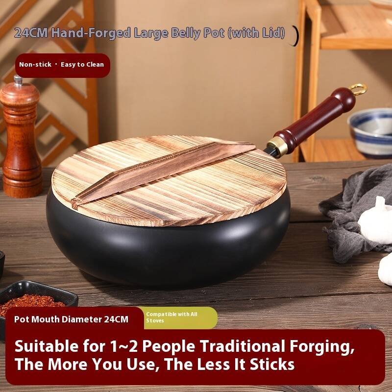 Big Belly Iron Pot Deep Nitrogen Uncoated Thickened Non-stick Cooking Stew - Image 5