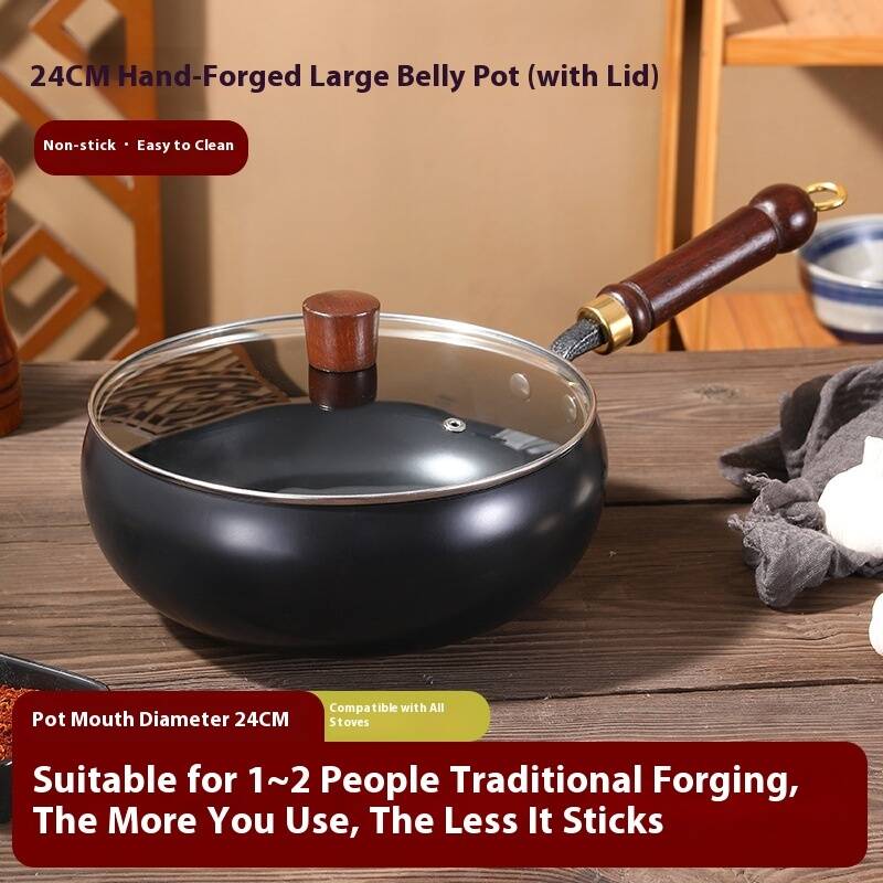 Big Belly Iron Pot Deep Nitrogen Uncoated Thickened Non-stick Cooking Stew - Image 2