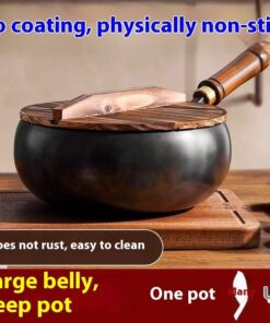 Big Belly Iron Pot Deep Nitrogen Uncoated Thickened Non-stick Cooking Stew