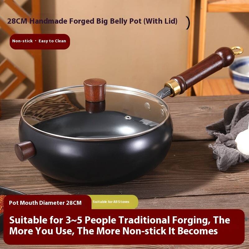 Big Belly Iron Pot Deep Nitrogen Uncoated Thickened Non-stick Cooking Stew - Image 9